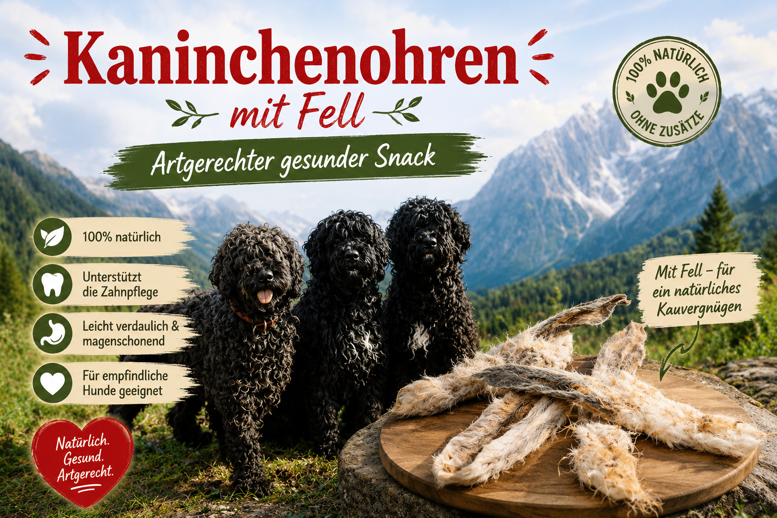 Kaninchenohren mit Fell